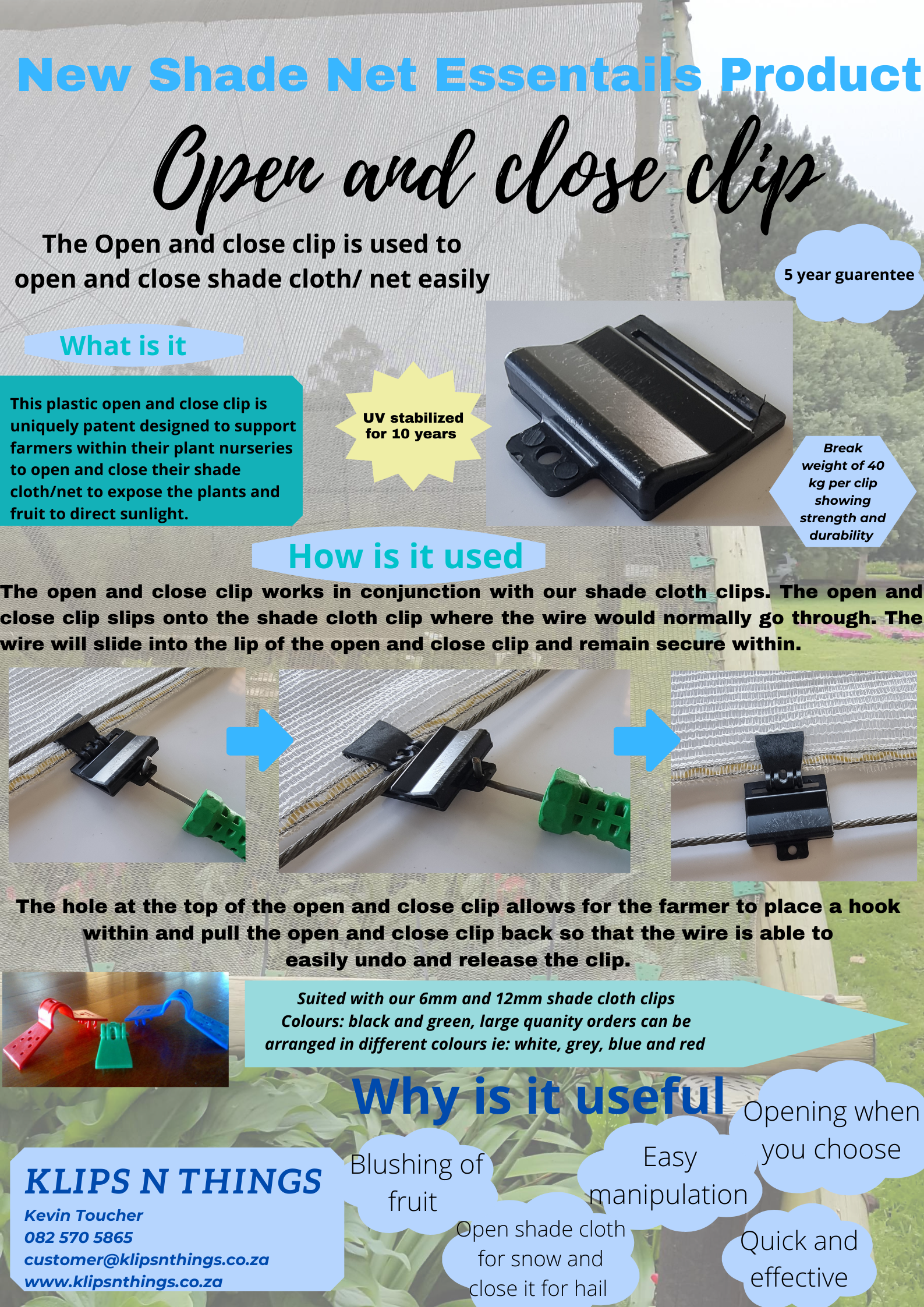 Shade Net Essentials Open and Close Clip
