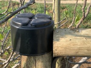 Pole Cap Black 125mm installed on 125mm pole